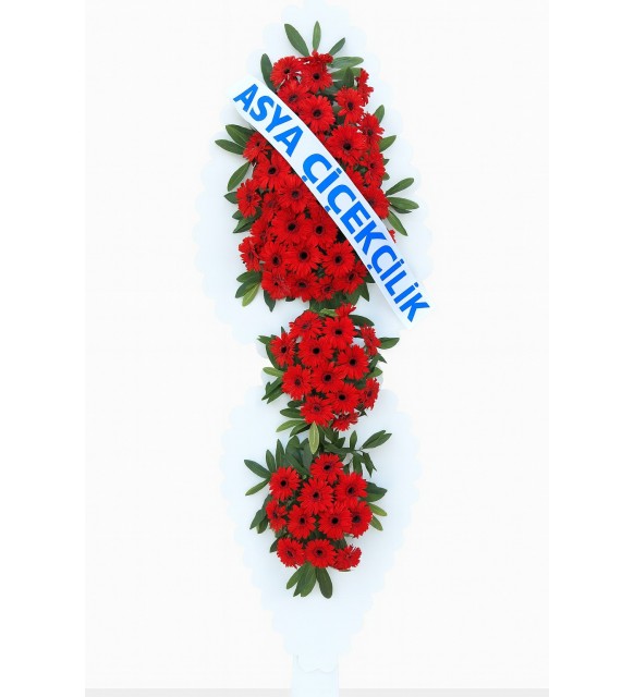 3 Katlı Kırmızı Çelenk